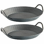Tornwald-Schmiede 2er-Set Kaltgeschmiedete Pfanne, 2 Griffe, Rautenprägung, Ø 24 cm, 2,9 Tornwald-Schmiede Schmiedeeiserne Brat- und Servierpfannen 