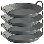 Tornwald-Schmiede 4er-Set Kaltgeschmiedete Pfanne, 2 Griffe, Rautenprägung, Ø 24 cm, 2,9 Tornwald-Schmiede Schmiedeeiserne Brat- und Servierpfannen 