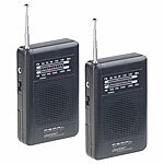 PEARL 2er-Set Analoges Taschenradio TAR-202 mit UKW- und MW-Empfang PEARL UKW-/MW-Taschenradios 