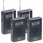 PEARL 4er-Set Analoge Taschenradios TAR-202 mit UKW- und MW-Empfang PEARL UKW-/MW-Taschenradios 