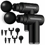 newgen medicals 2er-Set Kompaktes Akku-Hand-Massagegerät mit 4 Aufsätzen, 6 Stufen newgen medicals Akku-Massagepistolen 