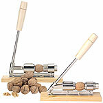 Rosenstein & Söhne 2er-Set Retro Design-Nussknacker aus Holz und verchromtem Stahl Rosenstein & Söhne Nussknacker 