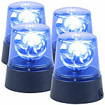 Lunartec 4er-Set LED-Partyleuchte im Blaulichtdesign, 360°-Beleuchtung Lunartec Blaulicht-Partyleuchten 