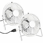 Sichler Haushaltsgeräte 2er-Set Mini-USB-Tischventilator, Vollmetall, neigbar, 2,5 W, Ø 10 cm Sichler Haushaltsgeräte Mini-USB-Tischventilatoren, Vollmetall 