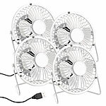 Sichler Haushaltsgeräte 4er-Set Mini-USB-Tischventilatoren, Vollmetall, neigbar um 360°, 2,5 W Sichler Haushaltsgeräte Mini-USB-Tischventilatoren, Vollmetall 