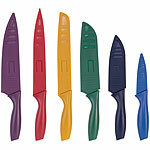 Rosenstein & Söhne 6-teiliges Edelstahl-Küchenmesser-Set, Antihaftbeschichtung, bunt Rosenstein & Söhne Küchenmesser-Sets 