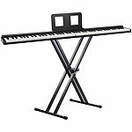 auvisio Faltbares Klavier, 88 halbgewichtete Leuchttasten, App, Tasche,Ständer auvisio Faltbares E-Pianos mit halbgewichteten Tasten, Sustain-Pedal, App