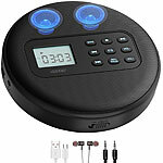 auvisio Tragbarer CD-Player mit Akku, Lautsprecher, Bluetooth, USB-Player, 5 W auvisio Tragbare Akku-CD-Player mit Stereo-Lautsprecher, Bluetooth und USB-Player