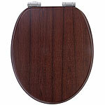BadeStern WC-Sitz mit Absenkautomatik, Dunkelholz-Optik BadeStern WC-Sitze mit Absenkautomatik
