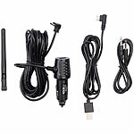 Lescars Kabelloses Solar-Funk-Rückfahrkamera-Set, CarPlay-/Android-Auto-komp. Lescars Solar-Funk-Rückfahrkameras, Abstandswarner, Monitor, CarPlay- & Android-Auto-kompatibel, Bluetooth 