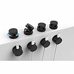 General Office 8er-Set magnetische Kabelclips, 360° drehbar, mit Klebepads, schwarz General Office Magnetische Kabelclips, 360° drehbare, mit Klebepads