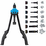 AGT Nietmutternzange mit 80 Nietmuttern, Dornen M3 - M12, Koffer, 40 cm AGT Nietmutternzangen mit Nietmuttern im Koffer 