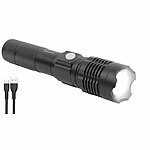 KryoLights Wiederaufladbare LED-Taschenlampe, Aluminium, 800 lm, 10 W, 1.200 mAh KryoLights LED-Akku-Taschenlampen mit USB-Anschluss 