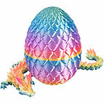 Playtastic 2er 3D-gedrucktes Drachenei mit Drachenfigur, dreifarbig, 28,5 cm Playtastic Dracheneier mit Drachenfigur 