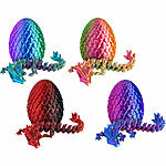 Playtastic 4er-Set 3D-gedruckte Dracheneier mit Mini-Drachenfiguren, 12,7 cm Playtastic Dracheneier mit Drachenfigur 