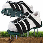 Royal Gardineer 1 Paar Rasenlüfter-Nagelschuhe mit kurzen und langen Nägeln, 8 Riemen Royal Gardineer Verstellbare Rasenlüfter mit Riemen 