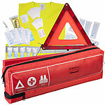 Lescars Kfz-Kombitasche mit Verbandkasten, Warndreieck & Warnweste, DIN 13164 Lescars 3in1 KFZ Kombitaschen