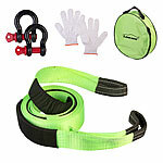 Lescars Abschleppseil mit 5 m Länge und Haken, 10 Tonnen Zugkraft, Handschuhe Lescars Abschleppseile