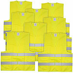 Lescars 8er-Set Auto-Warnwesten, europaweit zugelassen nach EN ISO 20471 Lescars Auto-Warnwesten, europaweit gültig nach EN ISO 20471