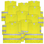 Lescars 12er-Set Auto-Warnwesten, europaweit zugelassen nach EN ISO 20471 Lescars Auto-Warnwesten, europaweit gültig nach EN ISO 20471