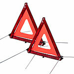 Lescars 2er-Set Kfz-Warndreieck, Notfalldreieck, reflektierend, klappbar, rot Lescars Kfz-Warndreiecke, Notfalldreiecke, reflektierende, klappbare