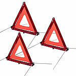 Lescars 3er-Set Kfz-Warndreieck, Notfalldreieck, reflektierend, klappbar, rot Lescars Kfz-Warndreiecke, Notfalldreiecke, reflektierende, klappbare
