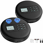 auvisio 2er-Set tragbare CD-Player mit Akku, Lautsprecher, Bluetooth, USB, 5 W auvisio Tragbare Akku-CD-Player mit Stereo-Lautsprecher, Bluetooth und USB-Player
