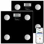 newgen medicals 2er-Set 17in1-Glas-Körperanalysewaagen, App für iOS & Android, 180 kg newgen medicals Körperanalysewaagen mit App, kompatibel zu Apple Health und Google Fit