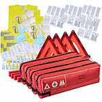 Lescars 4er-Set Kfz-Kombitasche mit Verbandkasten, Warndreieck & Warnweste Lescars 3in1 KFZ Kombitaschen