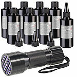 AGT 8er-Set UV-Resin, kristallklar, vorgemischt, 8x 50 g, inkl. UV-Lampe AGT 
