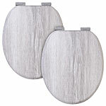 BadeStern 2er-Set WC-Sitze mit Absenkautomatik, Hellholz-Optik BadeStern WC-Sitze mit Absenkautomatik