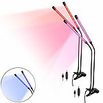 Lunartec 2er-Set Vollspektrum-LED-Pflanzenlampe m. 2 beweglichen Schwanenhälsen Lunartec Vollspektrum-LED-Pflanzenlampen mit Schwanenhälsen
