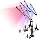 Lunartec 4er-Set Vollspektrum-LED-Pflanzenlampe m. 2 beweglichen Schwanenhälsen Lunartec Vollspektrum-LED-Pflanzenlampen mit Schwanenhälsen