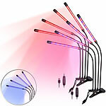 Lunartec 2er-Set Vollspektrum-LED-Pflanzenlampe m. 4 beweglichen Schwanenhälsen Lunartec Vollspektrum-LED-Pflanzenlampen mit Schwanenhälsen