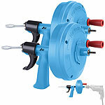 AGT 2er-Set 2in1-Rohrreinigungsspirale mit Handkurbel, Bohraufsatz, 8 m AGT 2in1-Rohrreinigungsspiralen mit Handkurbeln und Bohraufsätzen