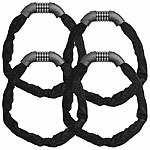 AGT 4er-Set Fahrradschloss mit 5-stelligem Zahlencode, flexible Stahlkette AGT Kettenschlösser mit Zahlencode für Fahrrad und Motorrad