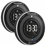 Lescars 2er-Set e-Parkscheiben, ECE-Zulassung, Erschütterungssensor, Solar Lescars Digitale Parkscheiben mit ECE-Zulassung und Solar 