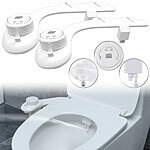 BadeStern 2er-Set Bidet-Toilettenaufsätze mit 2 Automatik-Düsen, selbstreinigend BadeStern Bidet-Toilettenaufsatz mit 2 Düsen mit Ausfahrautomatik