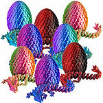 Playtastic 8er-Set 3D-gedruckte Dracheneier mit Mini-Drachenfiguren, 12,7 cm Playtastic Dracheneier mit Drachenfigur 
