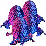 Playtastic 4er 3D-gedrucktes Drachenei mit Drachenfigur, blau/violett, 28,5 cm Playtastic Dracheneier mit Drachenfigur 