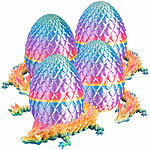 Playtastic 4er 3D-gedrucktes Drachenei mit Drachenfigur, dreifarbig, 28,5 cm Playtastic Dracheneier mit Drachenfigur 