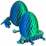 Playtastic 2er 3D-gedrucktes Drachenei mit Drachenfigur, blau/grün, 28,5 cm Playtastic Dracheneier mit Drachenfigur 