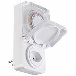 revolt 2er-Set 24-Std.-Timer für Steckdose Typ J, bis 2.300 Watt, IP44 revolt Outdoor-Zeitschaltuhren für Stromanschluss Typ J (Schweiz)