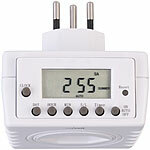 revolt 4er-Set Zeitschaltuhren für Typ-J-Steckdose, LCD-Display,2.300W revolt Digitale Zeitschaltuhren für schweizer Steckdosen