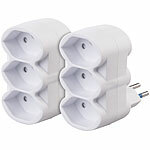 revolt 2er-Set Dreifach-Steckdosen für Typ J (Schweiz), 230 Volt, bis 2.300 W revolt Dreifach-Steckdosen für Typ J (Schweiz)