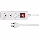 revolt Schaltbare 3-fach-Steckdosenleiste, 140 cm, weiß revolt Steckdosenleisten mit Schalter