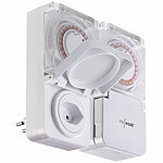 revolt 2er-Set 24-Std.-Timer für Steckdose Typ J, bis 2.300 Watt, IP44 revolt Outdoor-Zeitschaltuhren für Stromanschluss Typ J (Schweiz)