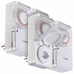 revolt 4er-Set 24-Std.-Timer für Steckdose Typ J, bis 2.300 Watt, IP44 revolt Outdoor-Zeitschaltuhren für Stromanschluss Typ J (Schweiz)