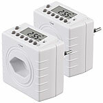 revolt 2er-Set Zeitschaltuhren für Typ-J-Steckdose, LCD-Display,2.300W revolt Digitale Zeitschaltuhren für schweizer Steckdosen