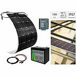 revolt Solaranlagen-Set: MPPT-Laderegler, 100-W-Solarmodul und LiFePo4-Akku revolt Off-Grid-Solaranlagen mit Solarpanel, LiFePO4-Akku und MPPT-Laderegler
